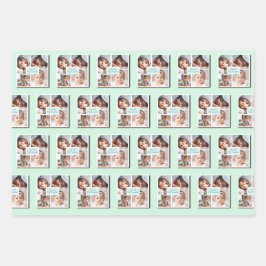 Du bist mein Baby-Alles-Foto auf Grün Geschenkpapier Set