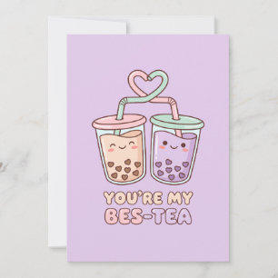 Du bist mein Bes-Tea - Süße Bubble Tea Valentinsta Feiertagskarte
