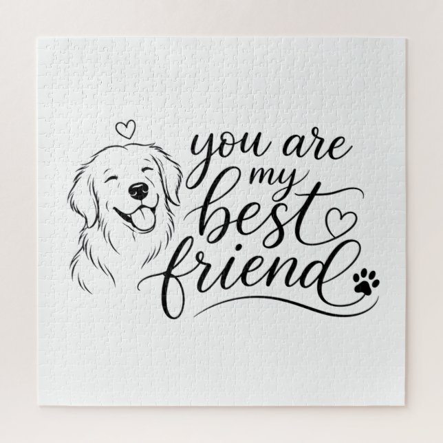 Du bist mein bester Freund Hunde-Design Puzzle (Vertikal)