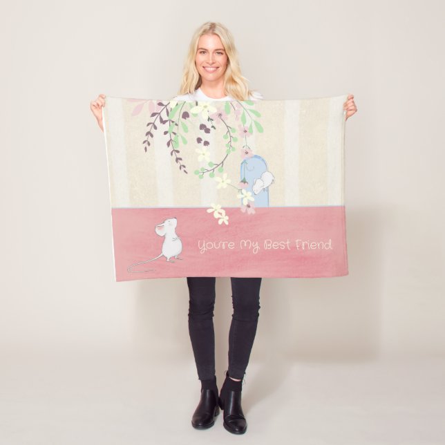 Du bist mein bester Freund, White Mäuse Custom Fleecedecke (Beispiel)