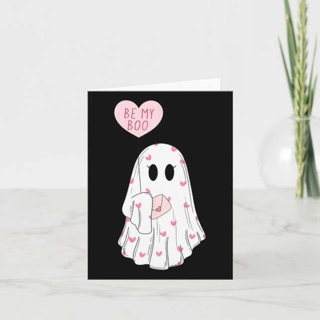 Du bist mein Boo Funny Spooky Ghost Valentine Day Karte (Vorderseite)