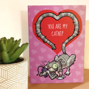 Du bist mein Catnip Funny Valentine Cat Cartoon Karte