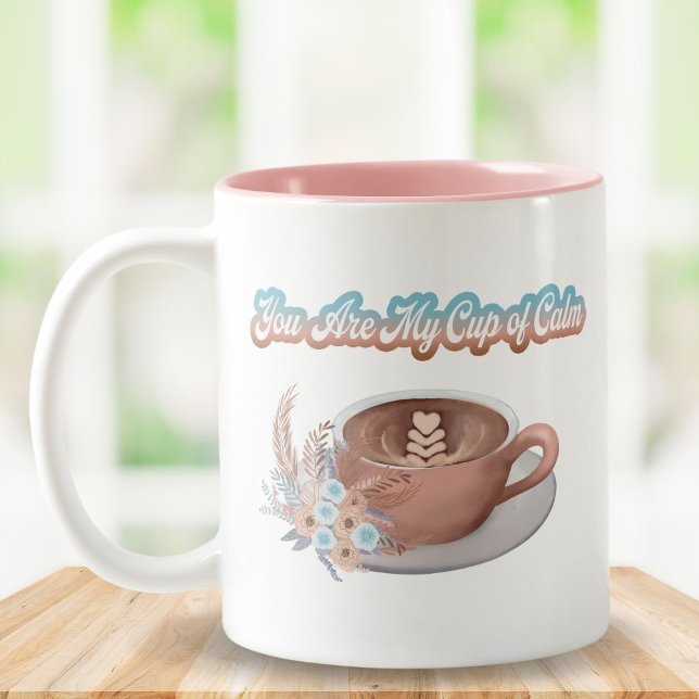 Du bist mein Cup von Calm Boho Latte Zweifarbige Tasse (Von Creator hochgeladen)