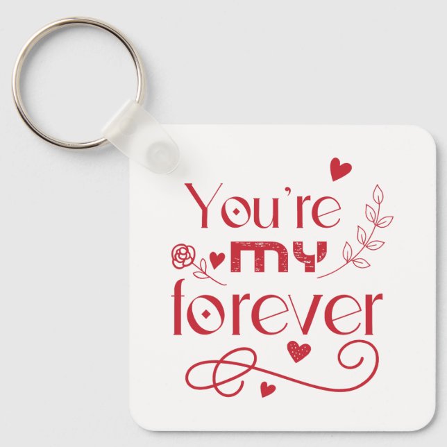 Du bist mein ewiger Valentinstag Metal Square Schlüsselanhänger (Vorderseite)