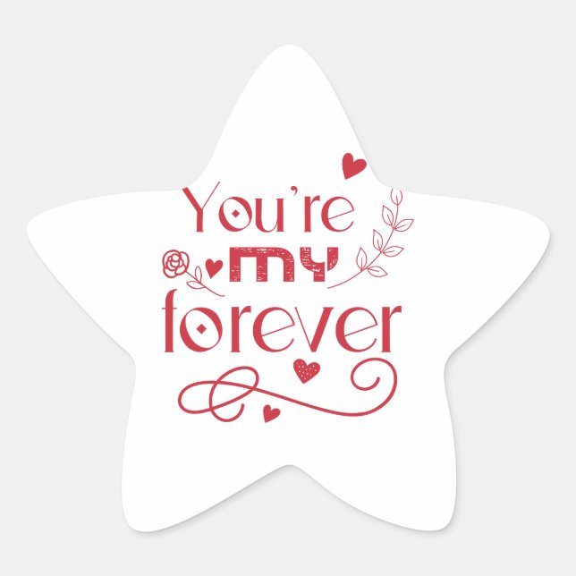Du bist mein ewiges Valentinstag-Geschenk Stern-Aufkleber (Vorderseite)