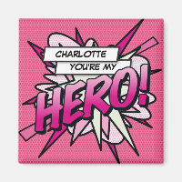 Du bist mein HERO Fun Retro Comic Book Pink
