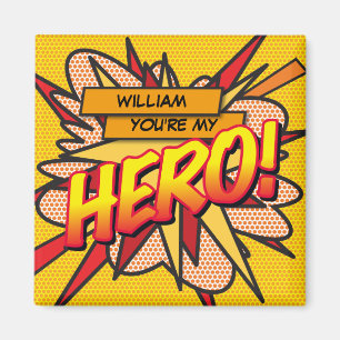 Du bist mein HERO Lustige Retro-Comic-Book-Pop-Art Magnet