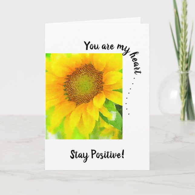 Du bist mein Herz~Bright & Cheery Yellow Sonnenblu Karte (Vorderseite)