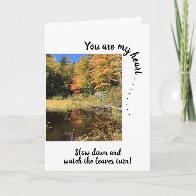 Du bist mein Herz ~ Gelbe Fall Tree Reflections Karte (Vorderseite)