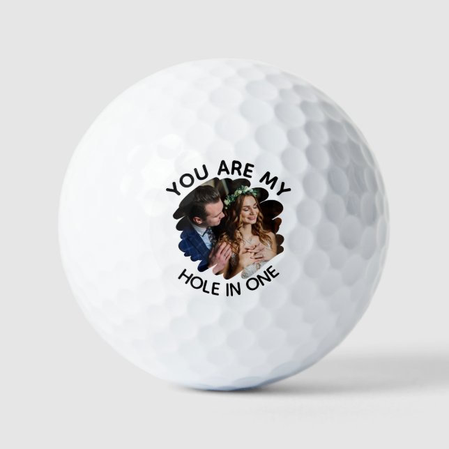 Du bist mein Hole in einem Romantik mit individuel Golfball (Vorderseite)