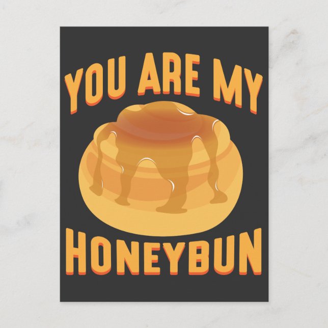 Du bist mein Honeybun Niedlich Food Lover Couple Postkarte (Vorderseite)