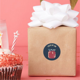 Du bist mein Jam Custom Jelly Jar Runder Aufkleber