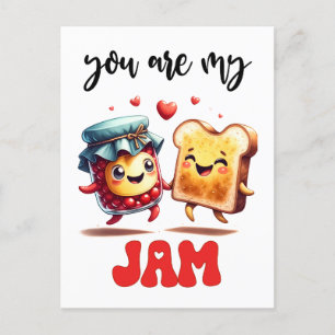 Du bist mein Jam Funny Punny Valentine Postkarte