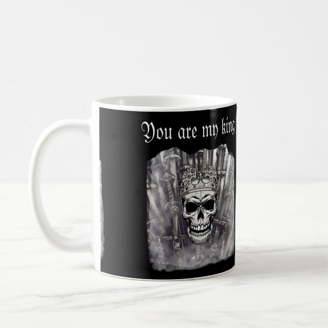 Du bist mein Königspersonalisierbarer Gothic Kaffeetasse (Links)