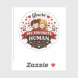 Du bist mein Lieblingsmensch zum Valentinstag Aufkleber