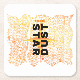 "DU BIST MEIN LIEBLINGSSTARDUST"-Untersetzer Rechteckiger Pappuntersetzer