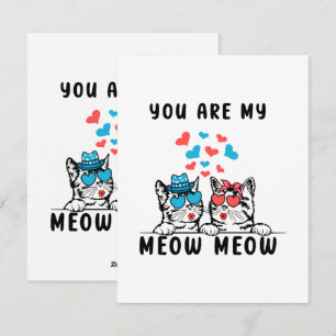 Du bist mein Meow Meow Paarkatze Valentinstag Feiertagskarte