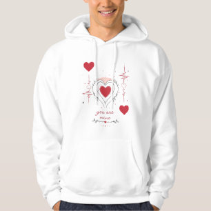 Du bist mein minimalistisches Herzlinienkunstwerk Hoodie