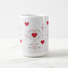 Du bist mein minimalistisches Herzlinienkunstwerk Kaffeetasse