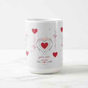 Du bist mein minimalistisches Herzlinienkunstwerk Kaffeetasse