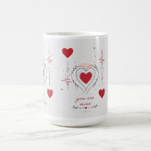 Du bist mein minimalistisches Herzlinienkunstwerk Kaffeetasse