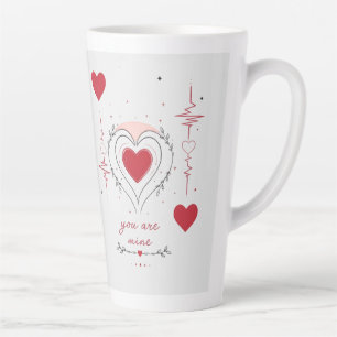 Du bist mein minimalistisches Herzlinienkunstwerk Milchtasse