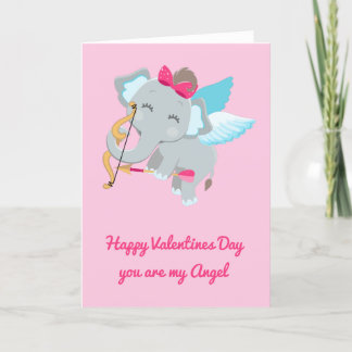 Du bist mein Niedlicher Angel-Elefantentag Feiertagskarte