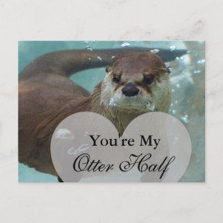 Du bist mein Otter Half Brown River Otter Schwimme Postkarte