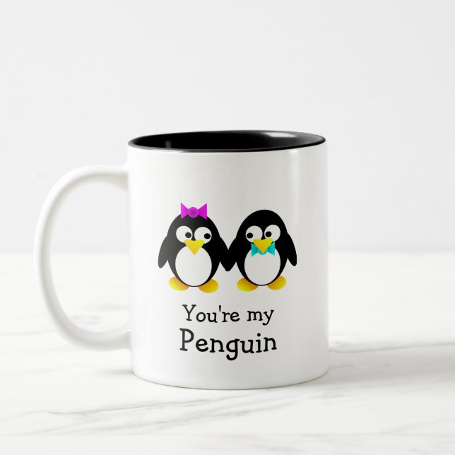 Du bist mein Pinguin Zweifarbige Tasse (Links)