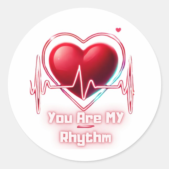 Du bist mein Rhythmus Runder Aufkleber (Vorderseite)