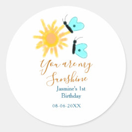 Du bist mein sonnengelber, orangefarbener Sonnenbl Runder Aufkleber