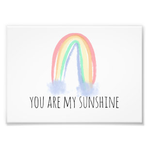 Du bist mein Sonnenschein Aquarell bemalt Regenbog Fotodruck
