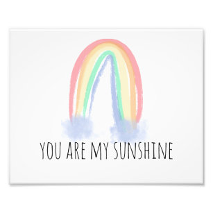 Du bist mein Sonnenschein Aquarell bemalt Regenbog Fotodruck