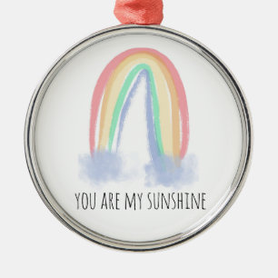 Du bist mein Sonnenschein Aquarell bemalt Regenbog Ornament Aus Metall