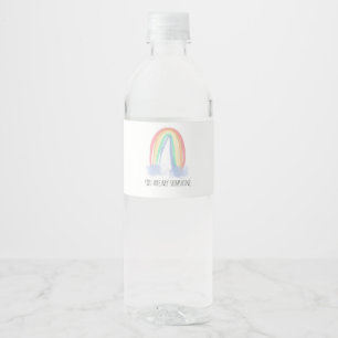 Du bist mein Sonnenschein Aquarell bemalt Regenbog Wasserflaschenetikett