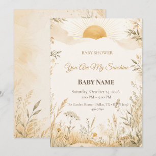 Du bist mein Sonnenschein Baby Shower Minimal B Einladung