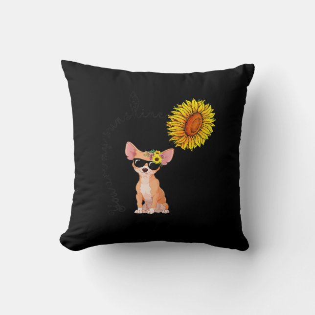 Du bist mein Sonnenschein Chihuahua Sonnenblume Ch Kissen (Vorderseite)