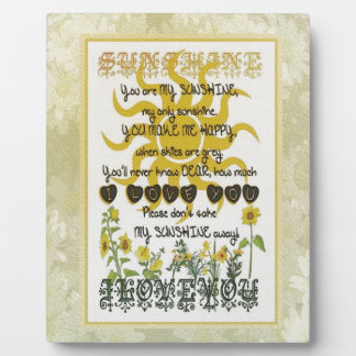 Du bist mein Sonnenschein Fotoplatte