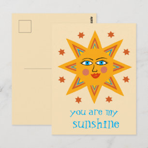 Du bist mein Sonnenschein Fröhliche Sonne CUSTOM Postkarte