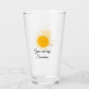 du bist mein Sonnenschein gelbe orange Sonnenstrah Glas