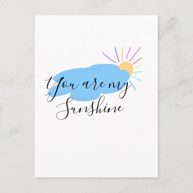 du bist mein Sonnenschein gelbe orange Sonnenstrah Postkarte (Vorderseite)