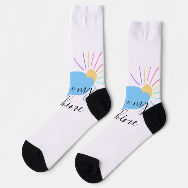 du bist mein Sonnenschein gelbe orange Sonnenstrah Socken (Linkes Detail)