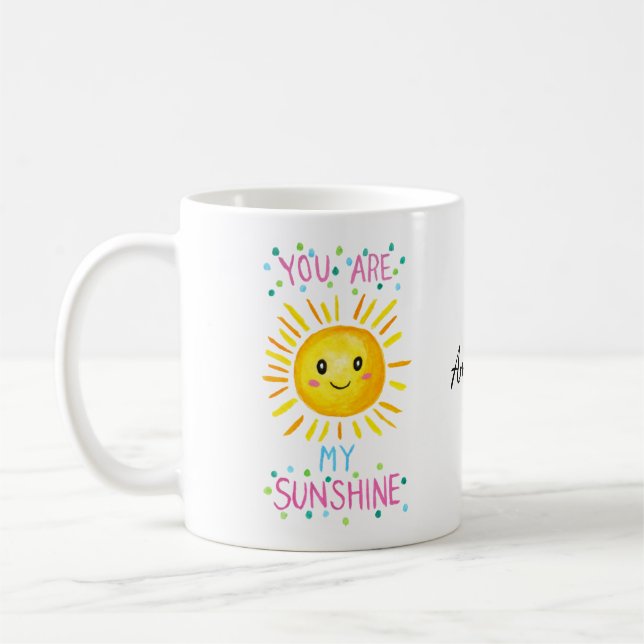 Du bist mein Sonnenschein Individuelle Name Sweeth Kaffeetasse (Links)