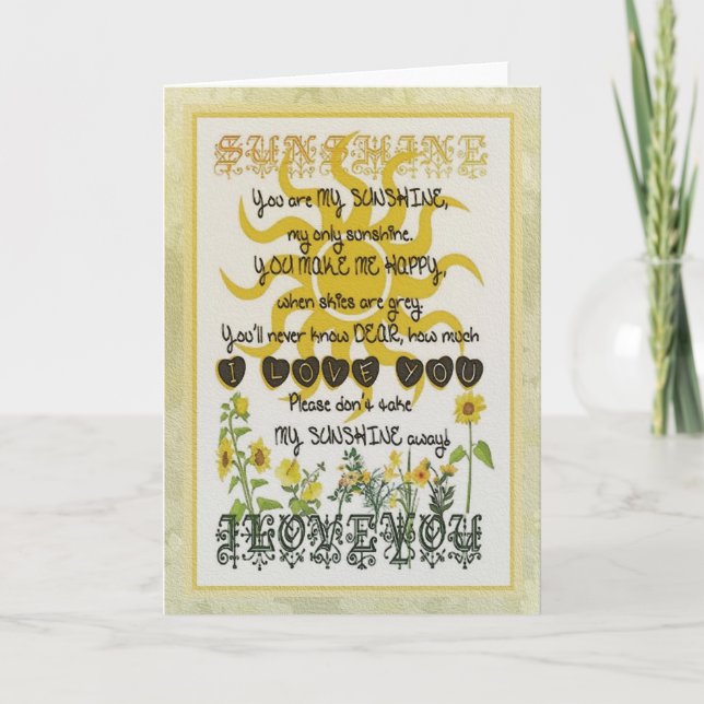 Du bist mein Sonnenschein Karte (Vorderseite)