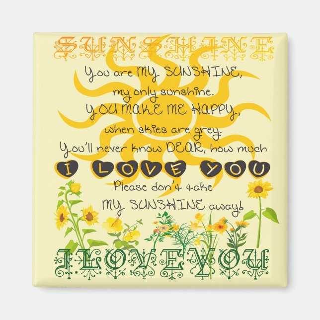 Du bist mein Sonnenschein. Magnet (Vorne)