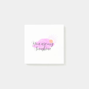 du bist mein Sonnenschein rosa lila Sonnenstrahlen Post-it Klebezettel