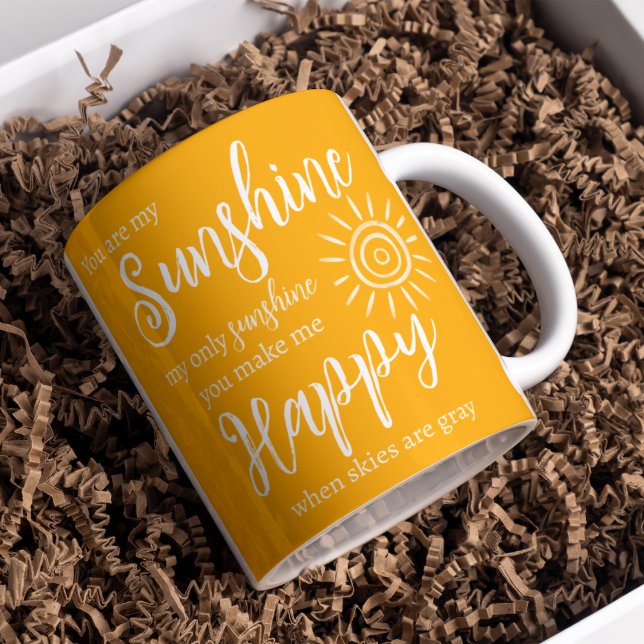 Du bist mein Sonnenschein, um mich glücklich orang Kaffeetasse (You are my Sunshine, make me Happy orange coffee mug will brighten anyone's day! Great for gifting!)