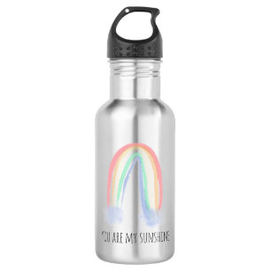 Du bist mein Sonnenschein Wasserfarbe gemalter Reg Edelstahlflasche