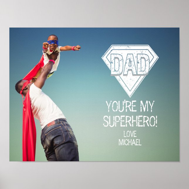 Du bist mein Superheld-Vater-Foto-Poster Poster (Vorne)