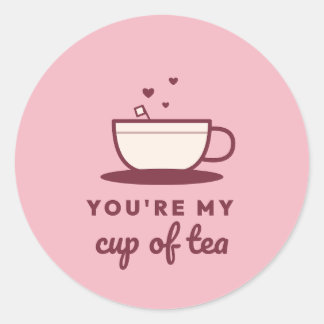 Du bist mein Tee des Tages Valentinstag Teeliebhab Runder Aufkleber